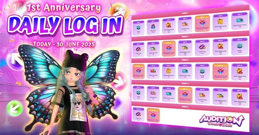 Audition Dance&Date : Daily Log in Event (1st  Anniversary)